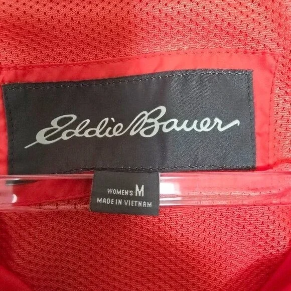 Eddie Bauer Women Size M Lightweight Active Nylon Full Zip Hooded Rain Jacket - Picture 3 of 10